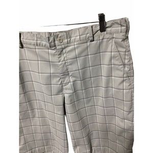 Men’s Nike Golf Shorts 11”  Light Gray Plaid Size 34 EUC